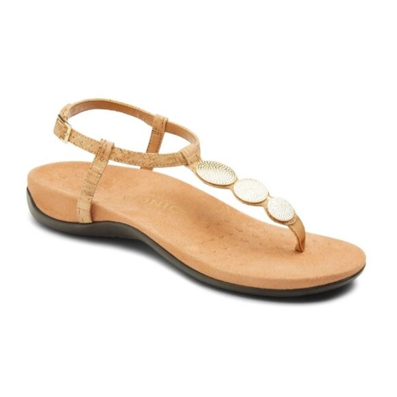 Vionic Lizbeth White Beaded T-Strap Sandals Women’s 8M Comfort Orthotic - Picture 1 of 11